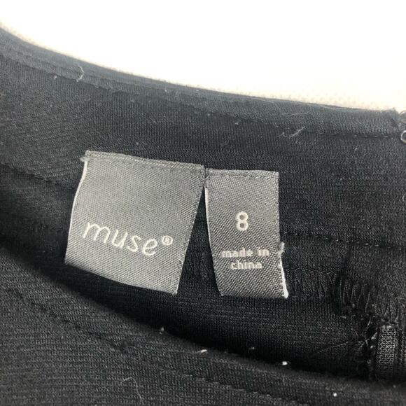 Muse Black Sleeveless Party Cocktail Bodycon Dress Size 8 - Picture 2 of 8